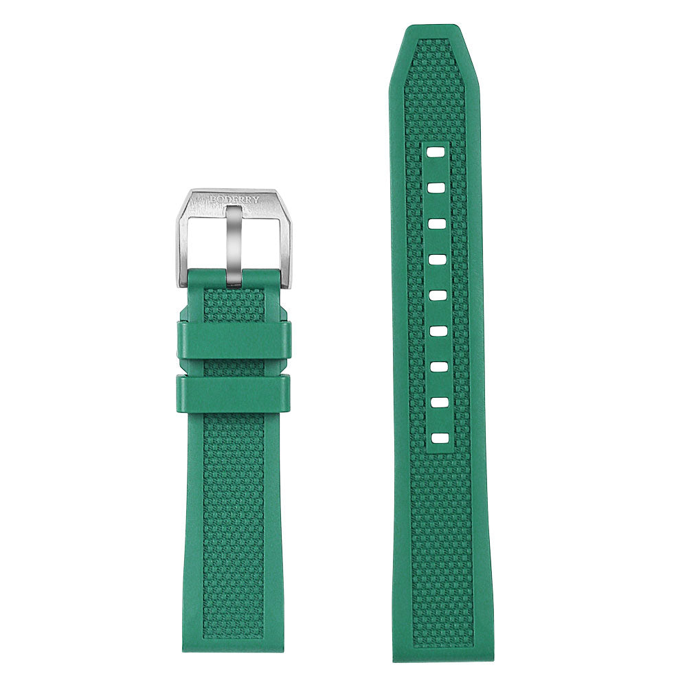 Green FKM Rubber Strap Suitable for all watches with 20mm lug width