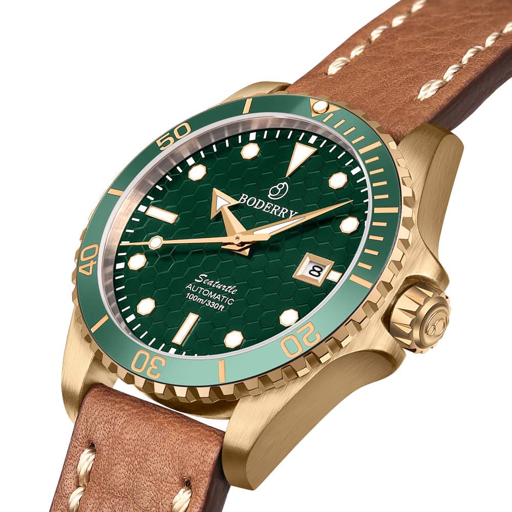 Green discount bronze watch