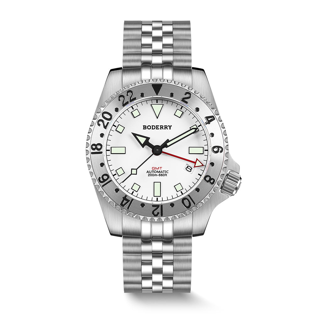 ADMIRAL GMT - 200M Waterproof Titanium Automatic Diver Watch | White-Ti