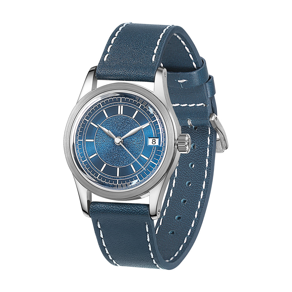 HOU - 100M Waterproof Vintage Automatic Watch | Blue