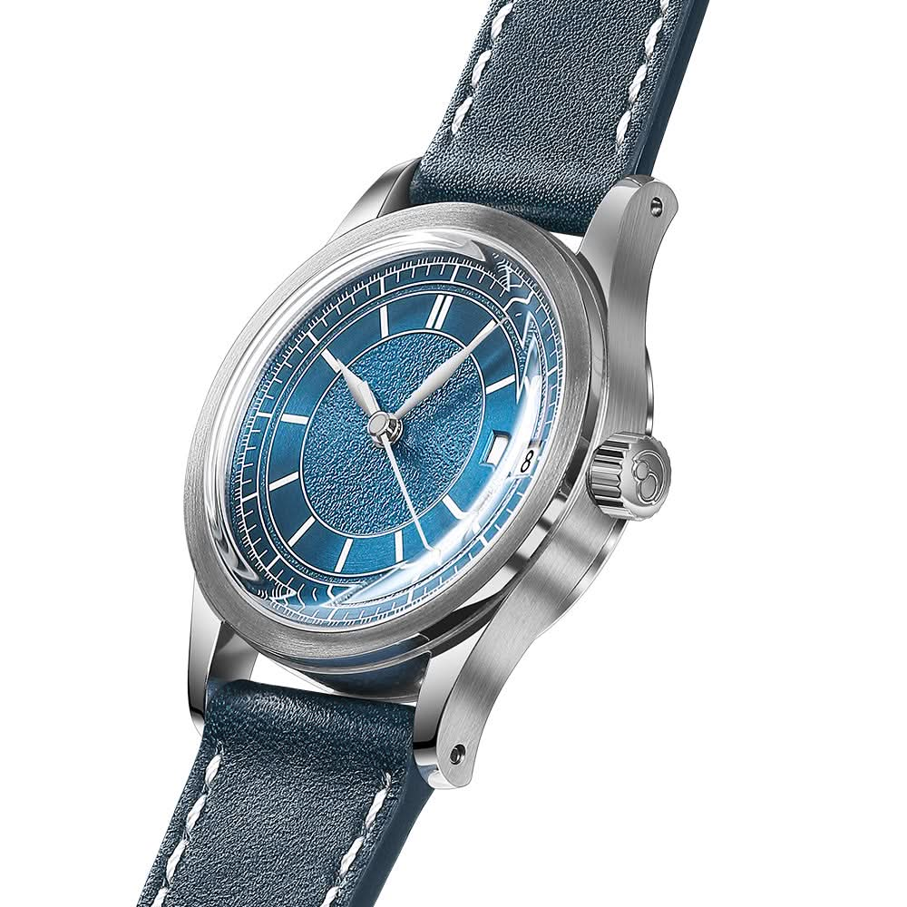 HOU - 100M Waterproof Vintage Automatic Watch | Blue