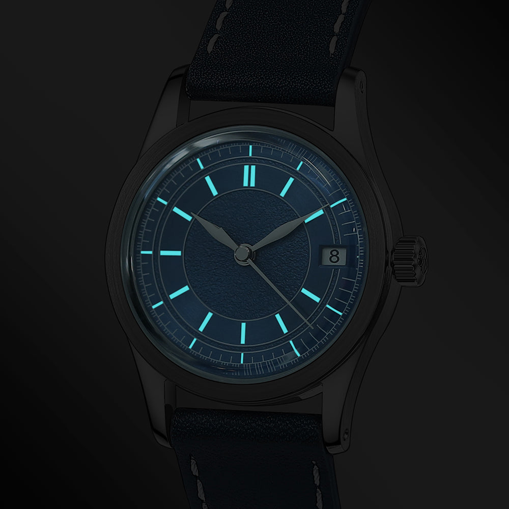 HOU - 100M Waterproof Vintage Automatic Watch | Blue