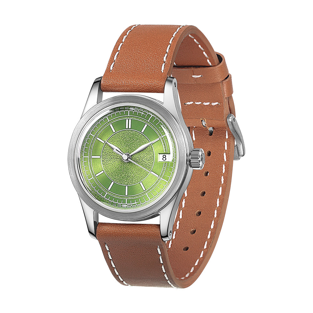 HOU - 100M Waterproof Vintage Automatic Watch | Avocado Green