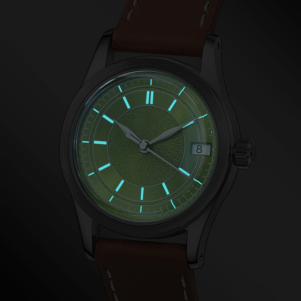 HOU - 80-Hour Power Reserve Vintage Automatic Watch | Avocado Green