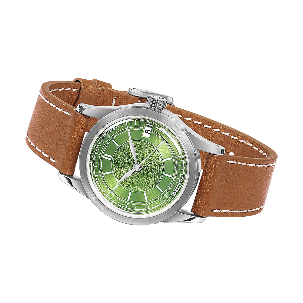 HOU - 100M Waterproof Vintage Automatic Watch | Avocado Green