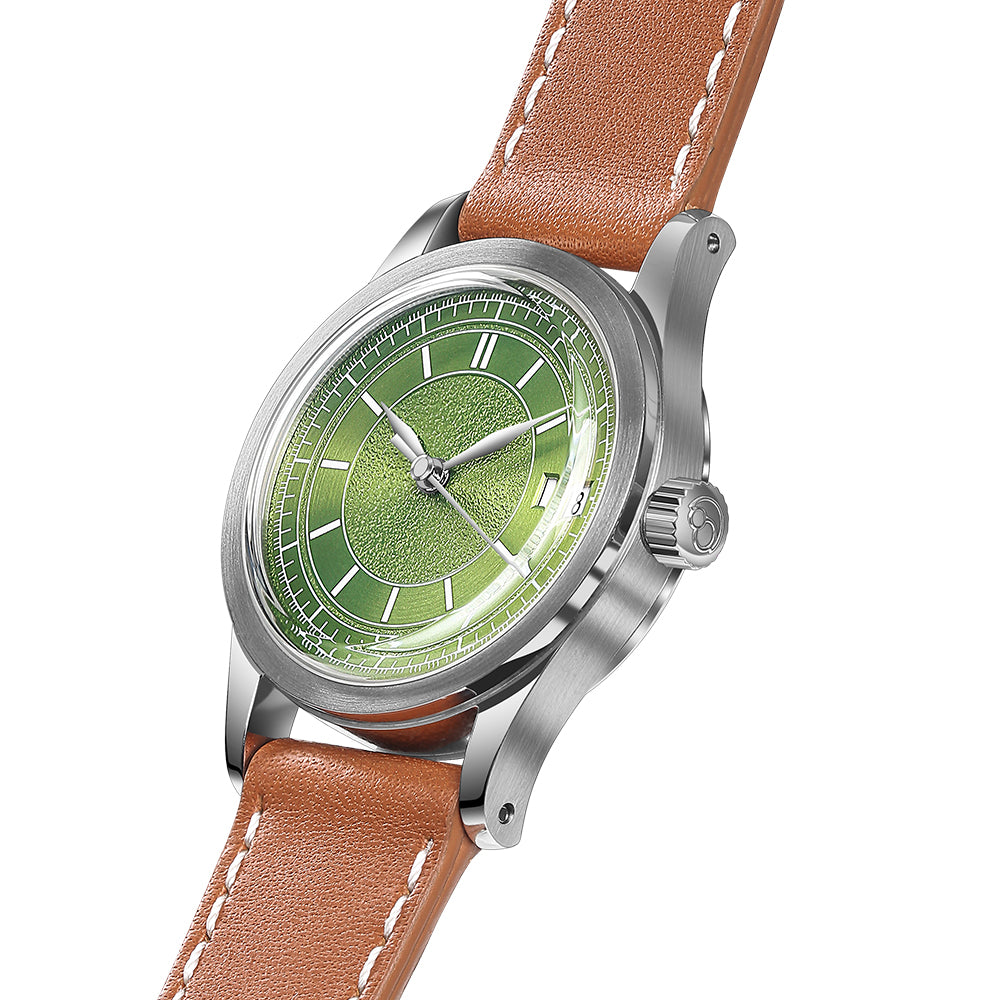 HOU - 100M Waterproof Vintage Automatic Watch | Avocado Green