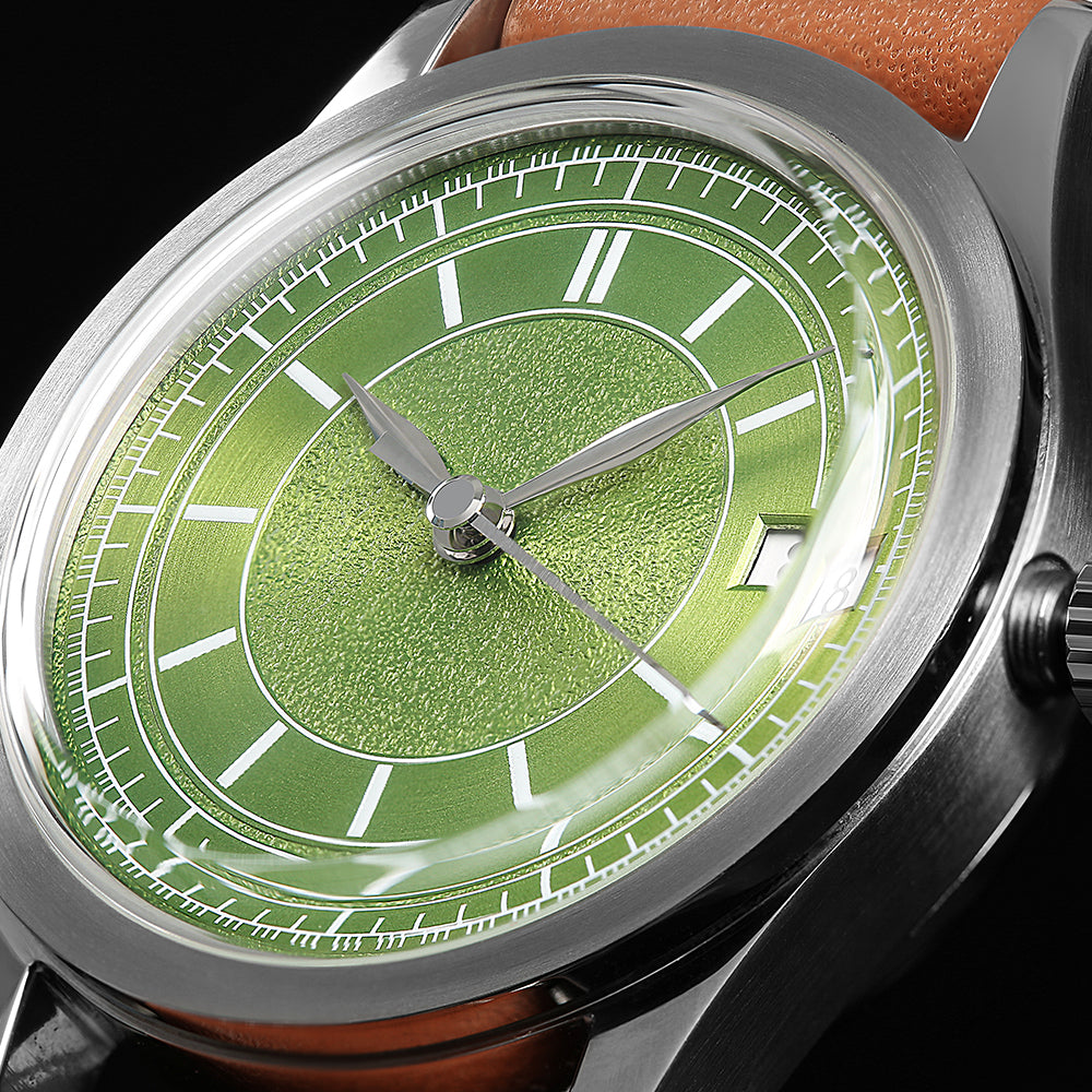 HOU - 100M Waterproof Vintage Automatic Watch | Avocado Green