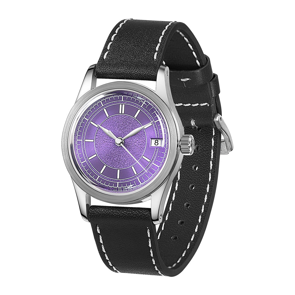 HOU - 100M Waterproof Vintage Automatic Watch | Purple