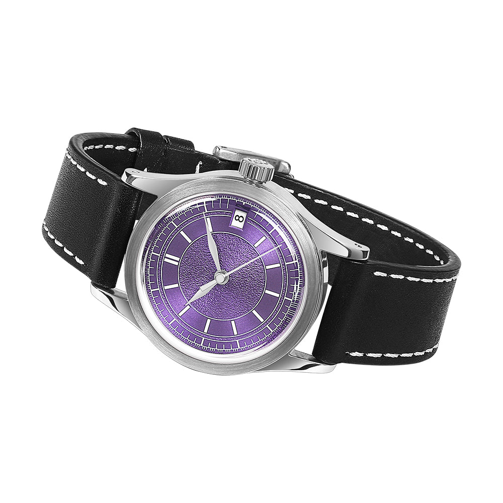 HOU - 100M Waterproof Vintage Automatic Watch | Purple