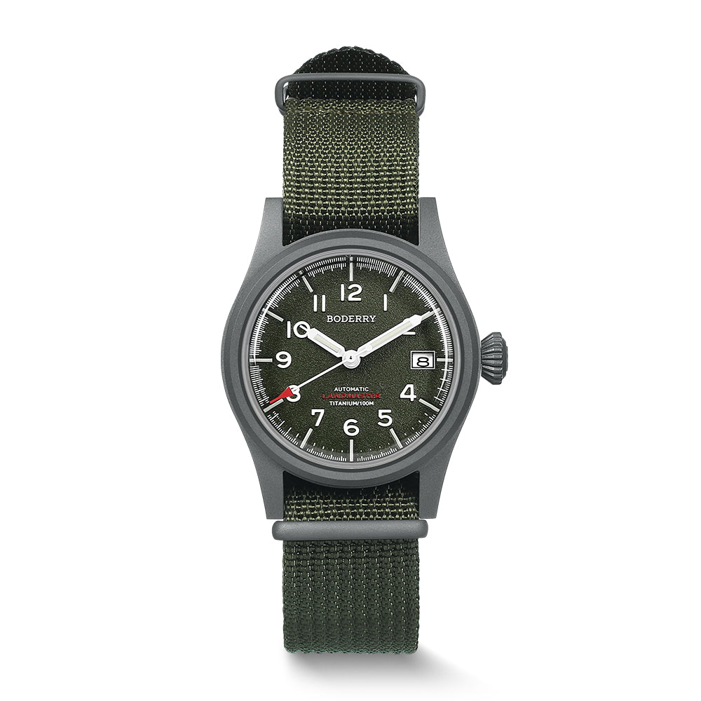 LANDMASTER - 100M Waterproof Titanium Automatic Field Watch | Green