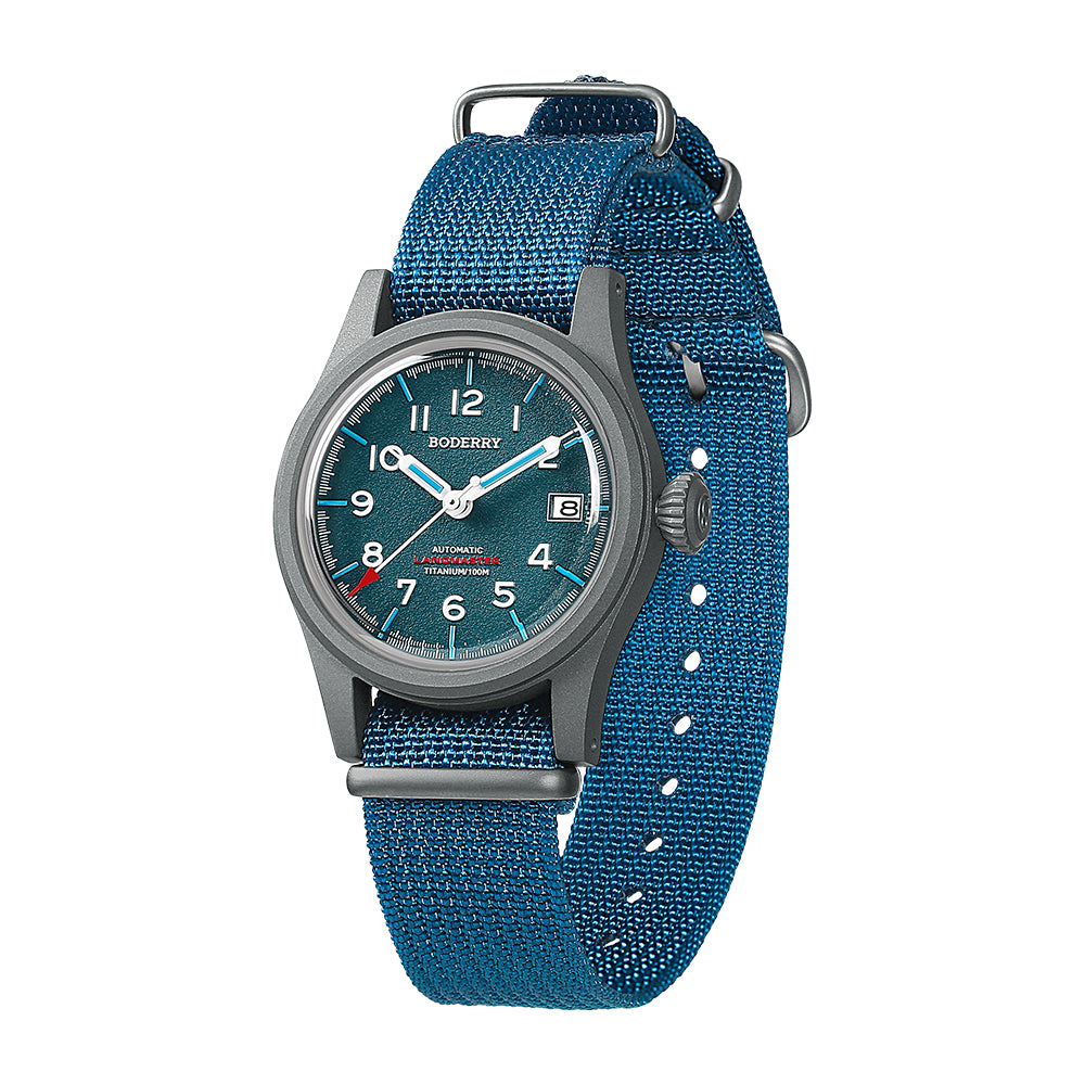 LANDMASTER - 100M Waterproof Titanium Automatic Field Watch | Blue