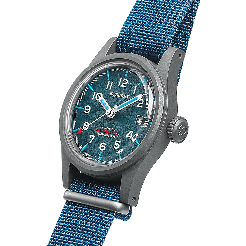 LANDMASTER - 100M Waterproof Titanium Automatic Field Watch | Blue