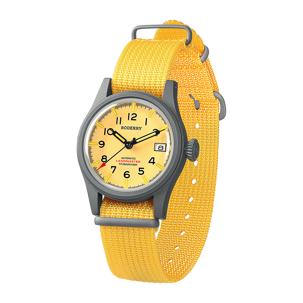 LANDMASTER - 100M Waterproof Titanium Automatic Field Watch | Yellow