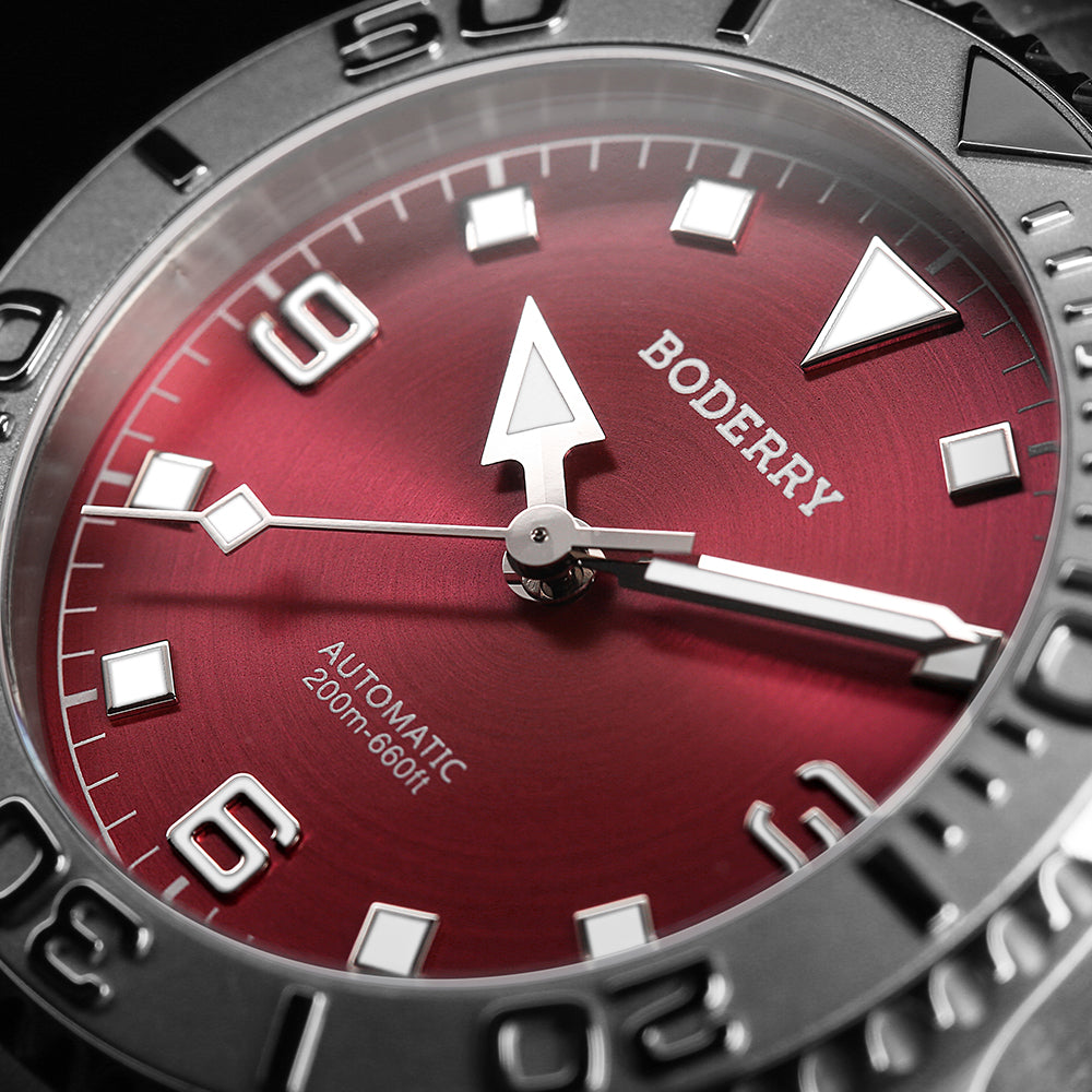 ADMIRAL 3-Hand No-Date - 200M Waterproof Titanium Automatic Diver Watch | Coral Red