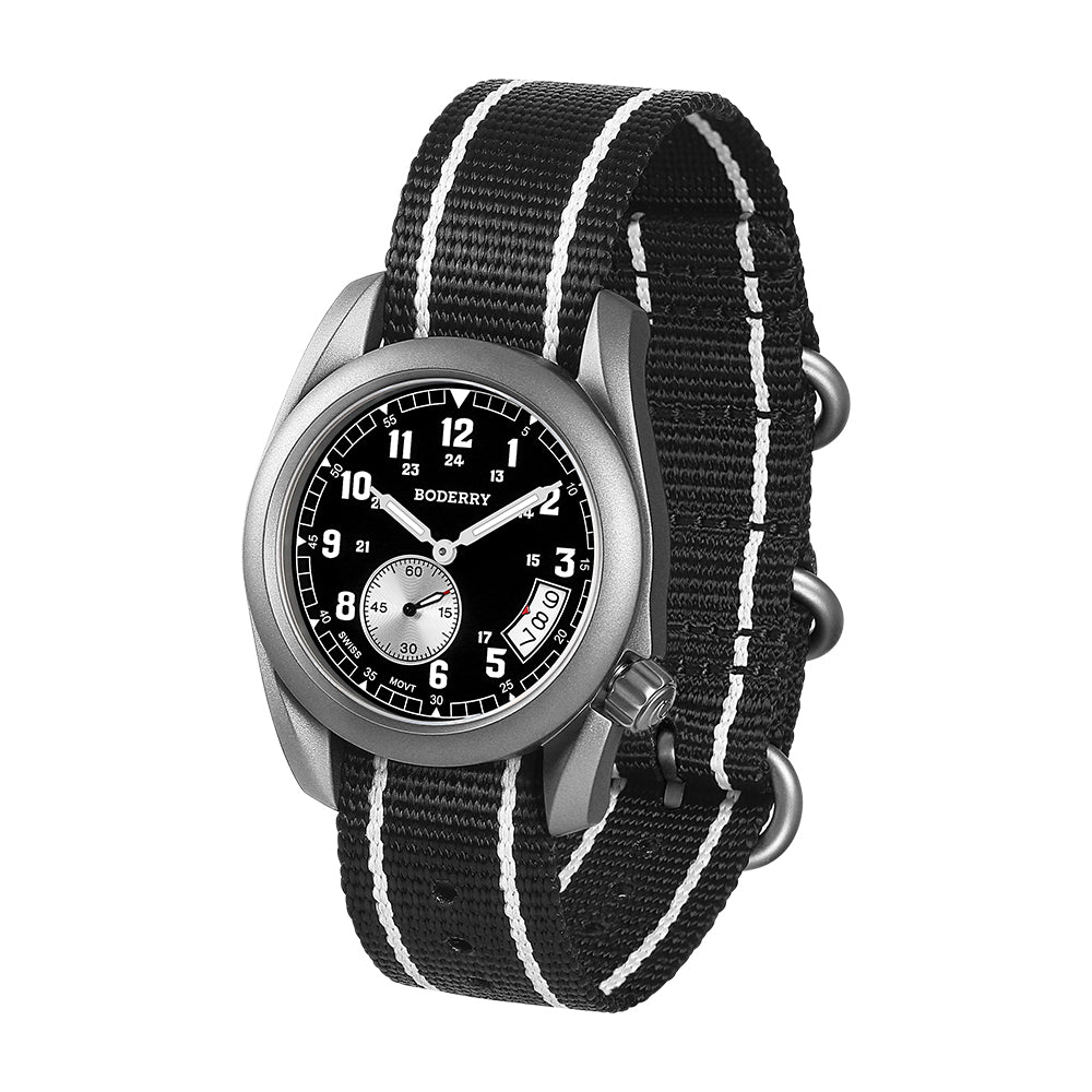 VOYAGER 38 - 100M Waterproof Titanium Field Watch | Black