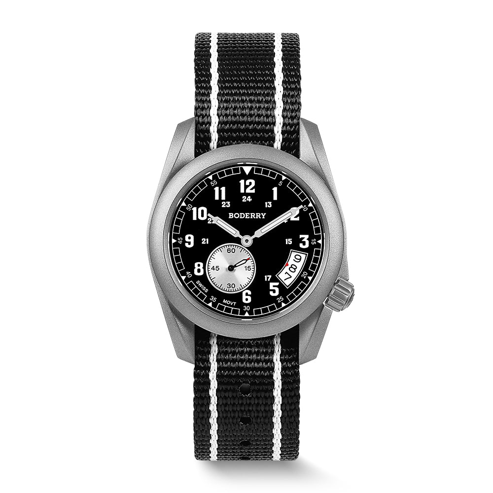 VOYAGER 38 - 100M Waterproof Titanium Field Watch | Black