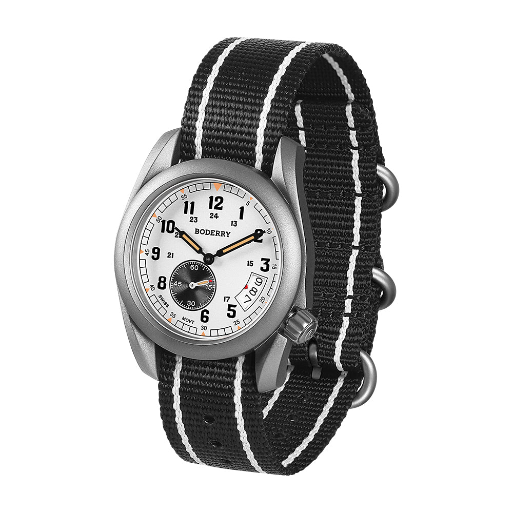 VOYAGER 38 - 100M Waterproof Titanium Field Watch | White