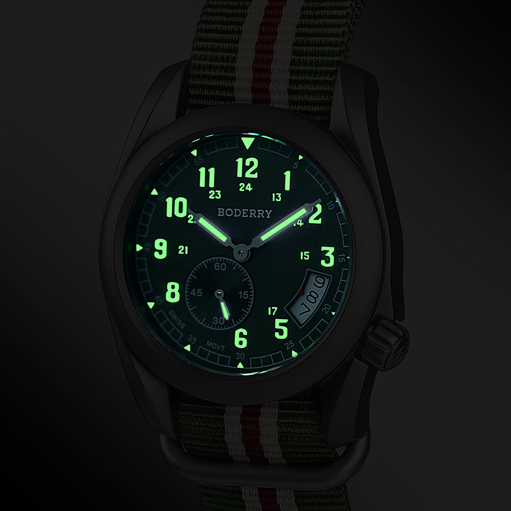 VOYAGER 38 - 100M Waterproof Titanium Field Watch | Green