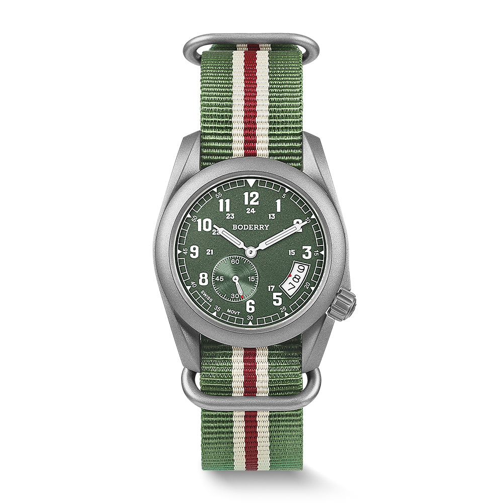 VOYAGER 38 - 100M Waterproof Titanium Field Watch | Green