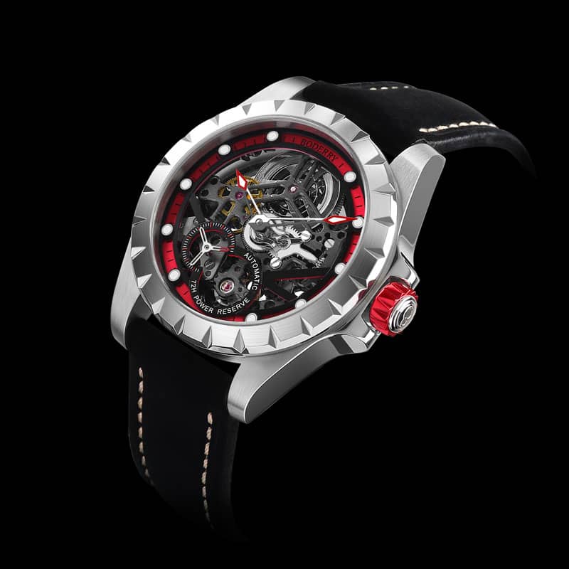 Red 2025 skeleton watch